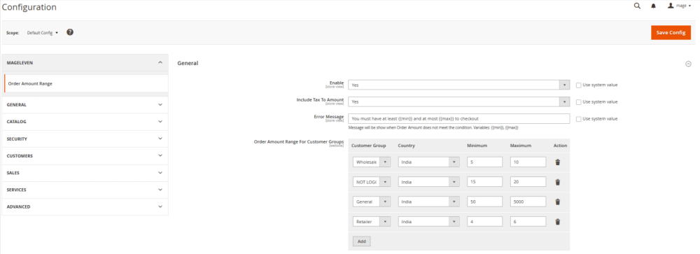 backend configuration