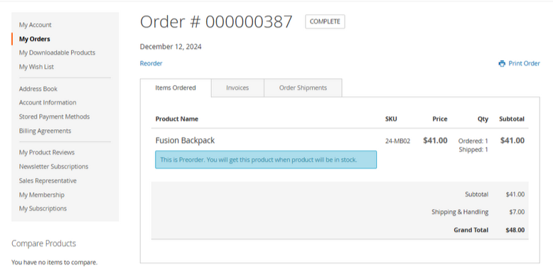 frontend preorder3