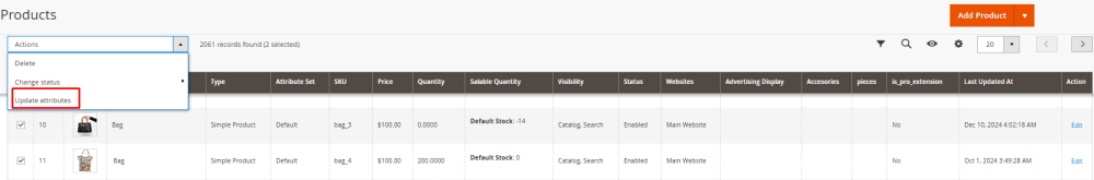 select update attribute